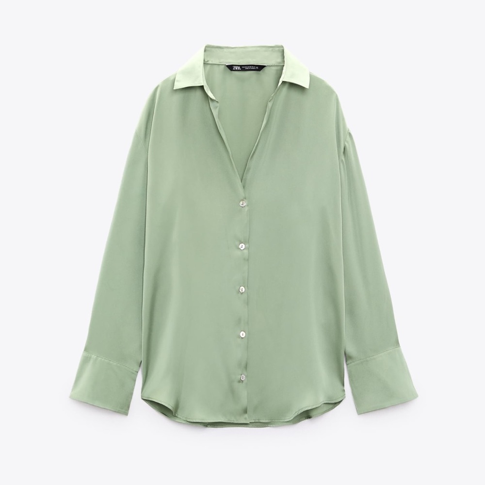 ZARA - Flowy Satin Effect Shirt